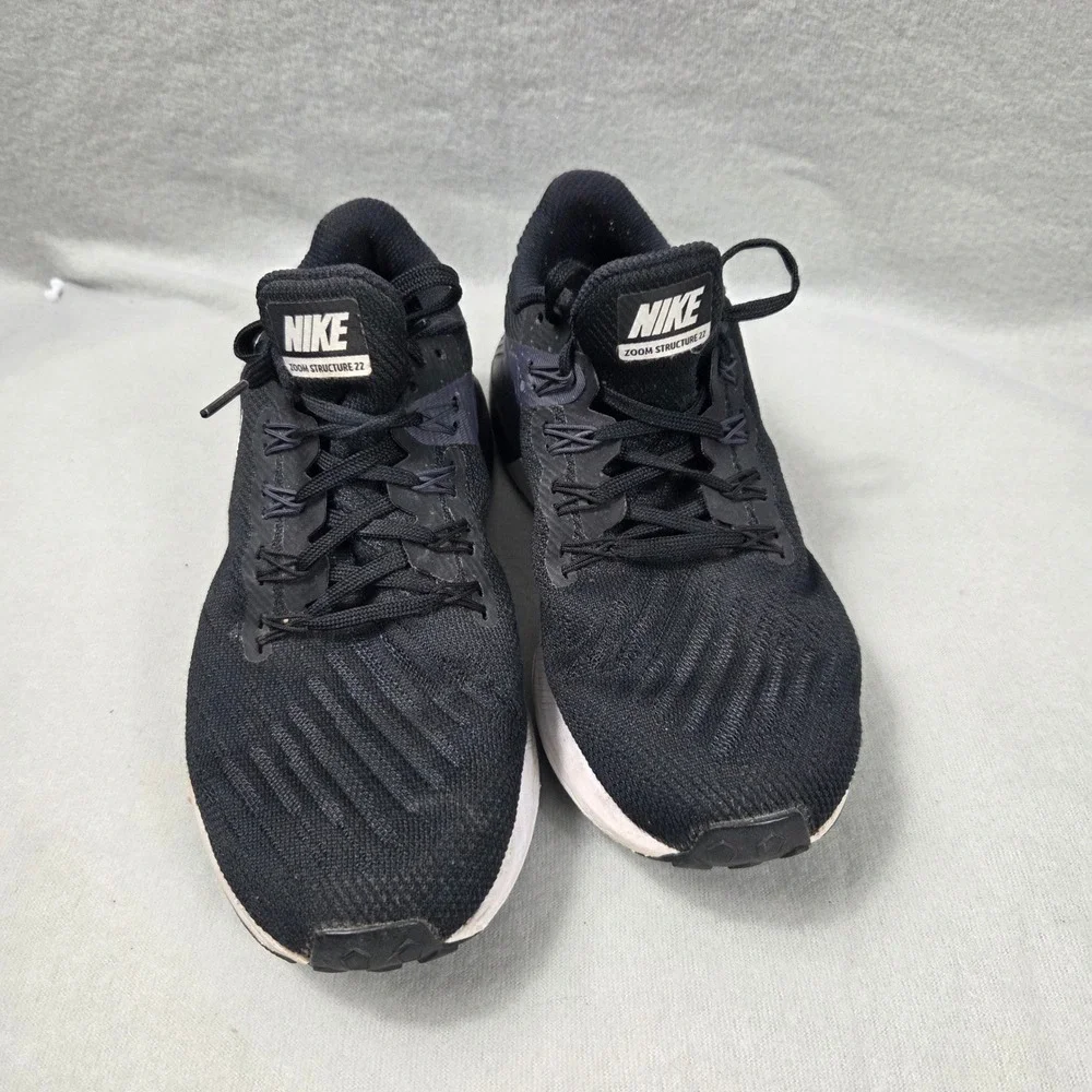 Nike Air Zoom Structure 22 Black White Running Shoes AA1641-010 Womens 7